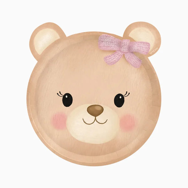 Bamse Paptallerkener - 6 stk (20,5 x 22 cm) | Bjørn Tallerkner - Temashop