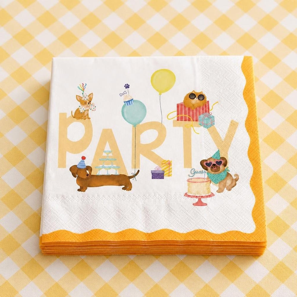 Party Hunde Servietter - 20 stk (33 x 33 cm) | Hund Servietter - Temashop