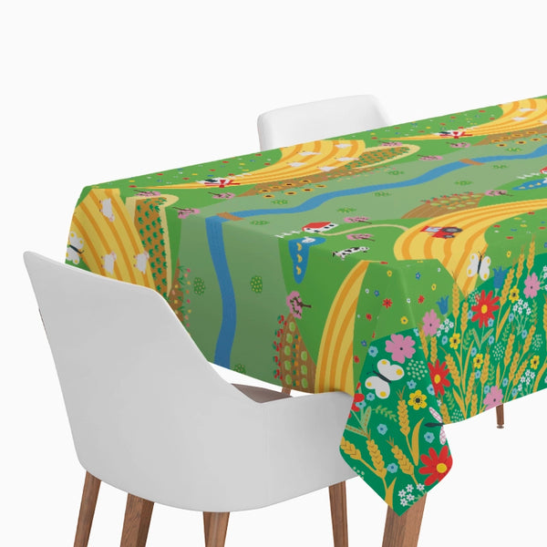 Bondegård Dug Grøn - 1 stk (120 x 180 cm) | Gård tema Duge - Temashop