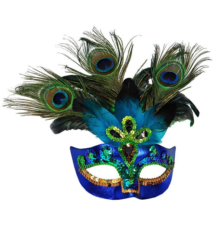 Påfugle Maske | Masquerade Maske - Hovedtilbehør - Temashop