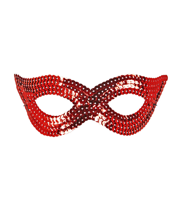 Paillet Øjenmaske Rød | Masquerade Maske - Hovedtilbehør - Temashop