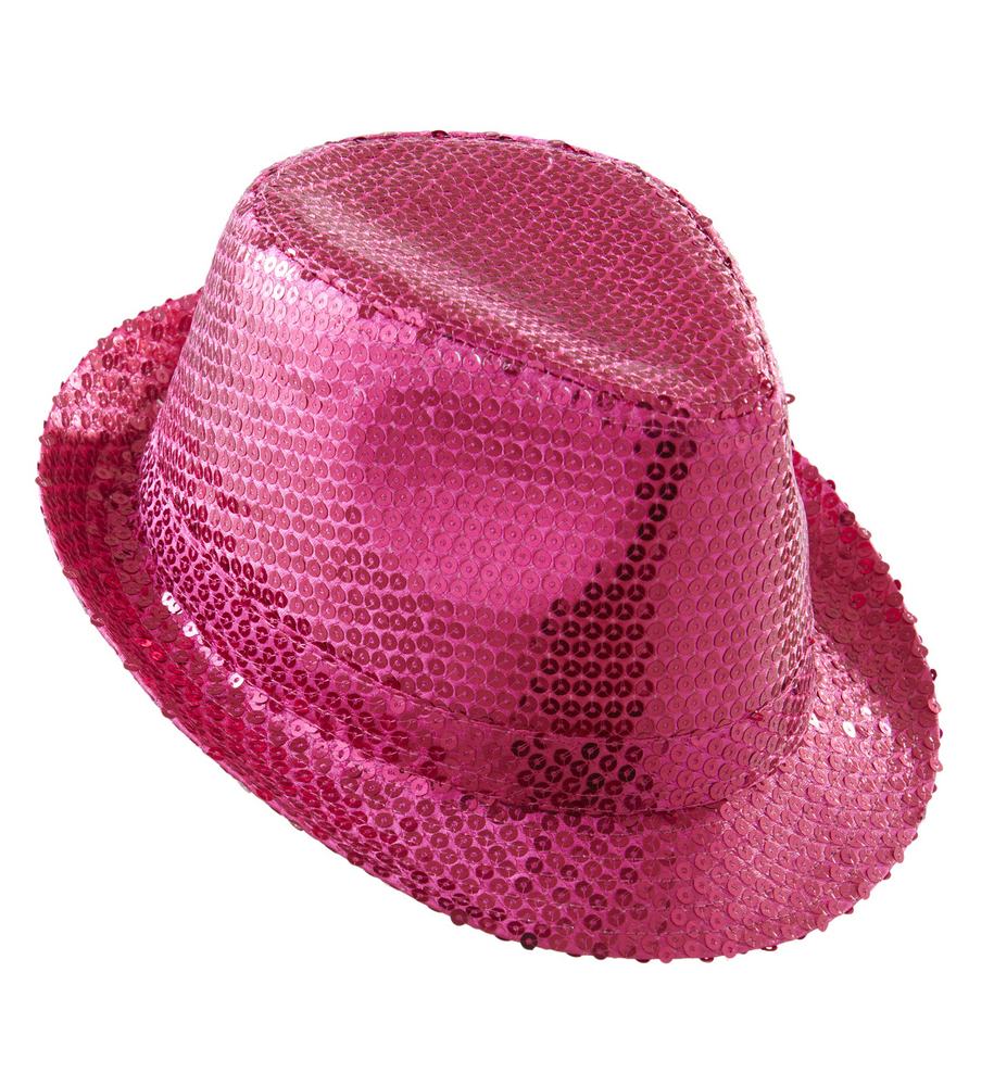 Paillet Trilby Hat Pink | Pimp Hat / Hue / Hjelm - Hovedtilbehør - Temashop