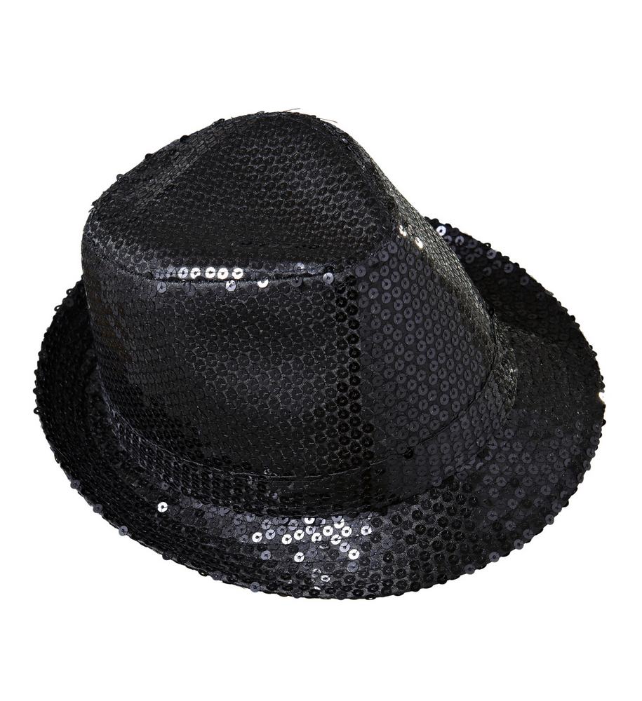Paillet Trilby Hat Sort | 20'erne Gangster Hat / Hue / Hjelm - Hovedtilbehør - Temashop