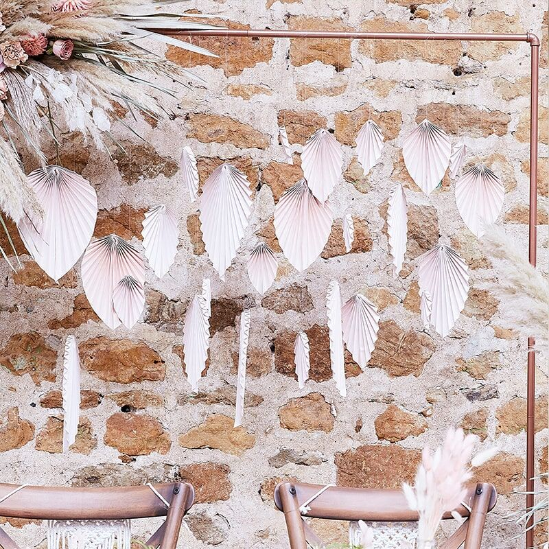 Palmebladevifter Backdrop - 25 stk (10 x 30 cm) | Blomst Forhæng - Temashop