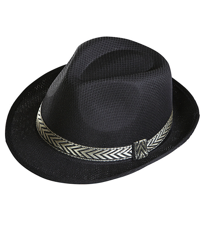 Panama Fedora Sort | 20'erne Gangster Hat / Hue / Hjelm - Hovedtilbehør - Temashop