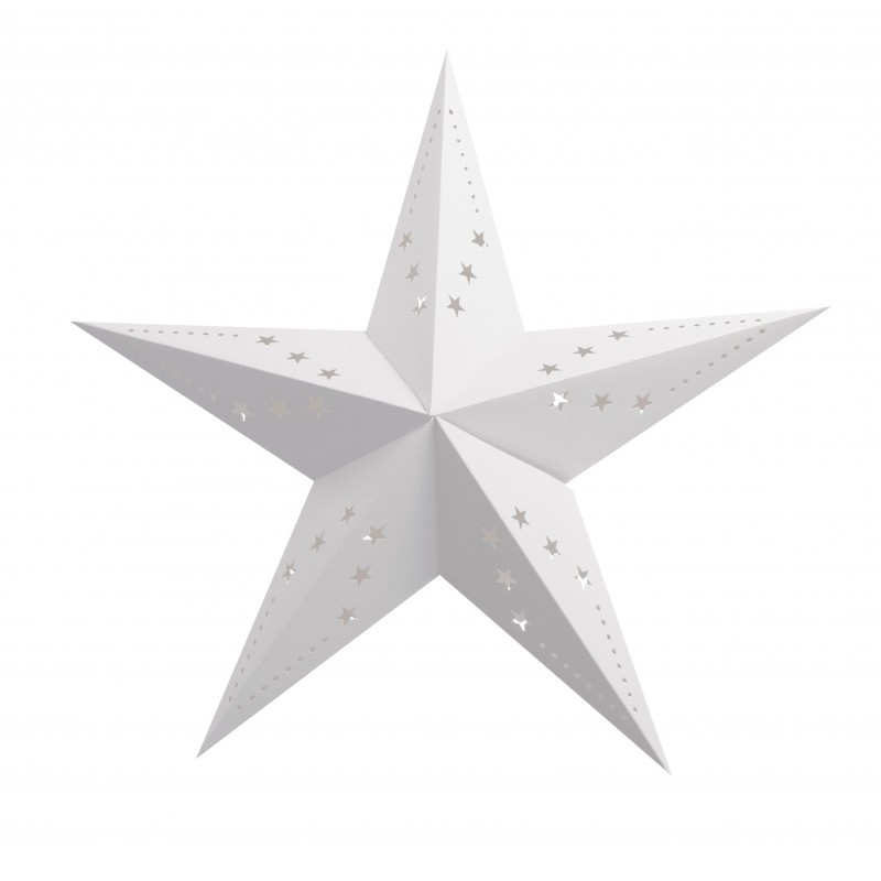Papirstjerne Hvid - 1 stk (30 cm) | Julepynt Julepynt - Temashop