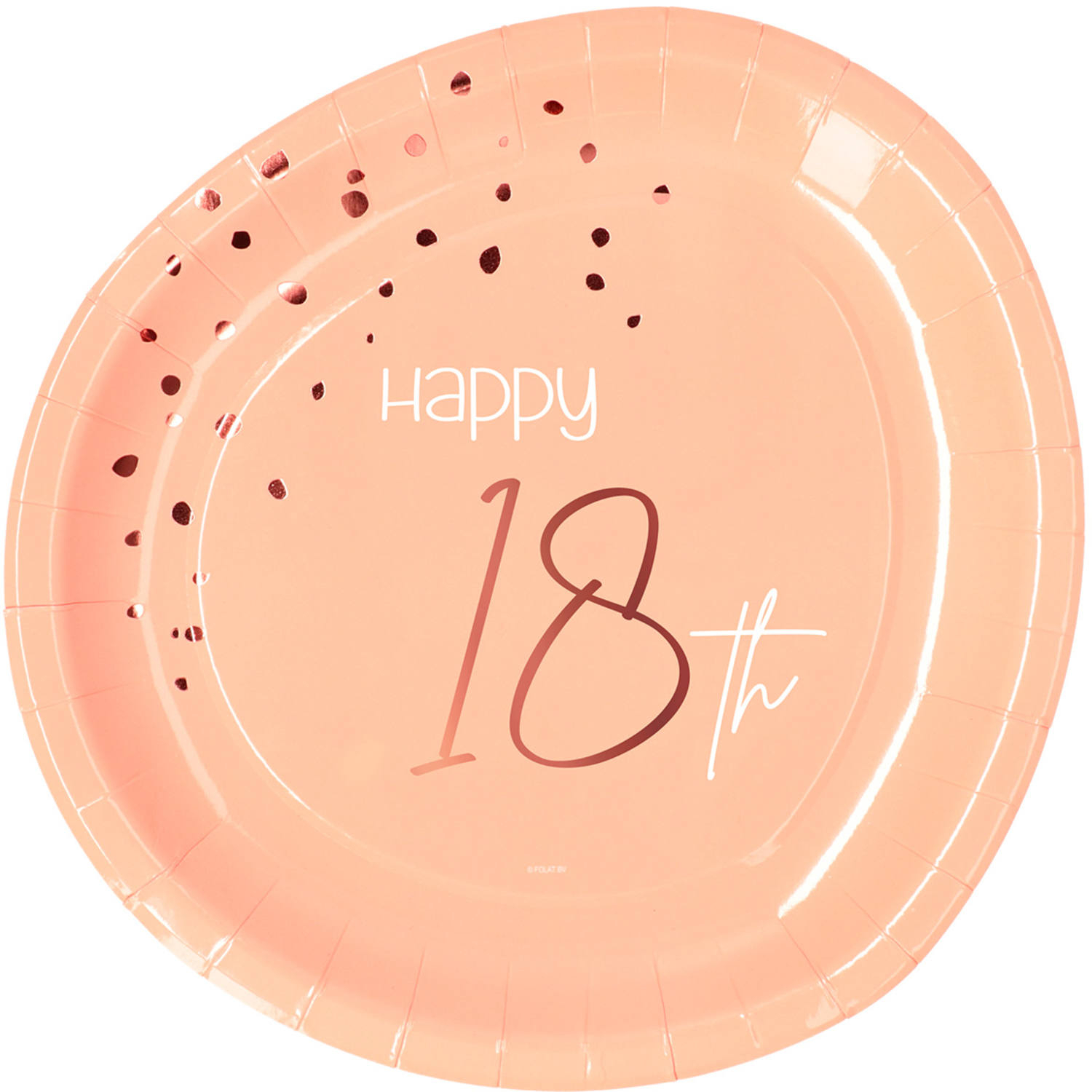 Paptallerkener 18 Års Lush Blush - 8 stk (23 cm) | 18 år Tallerkner - Temashop