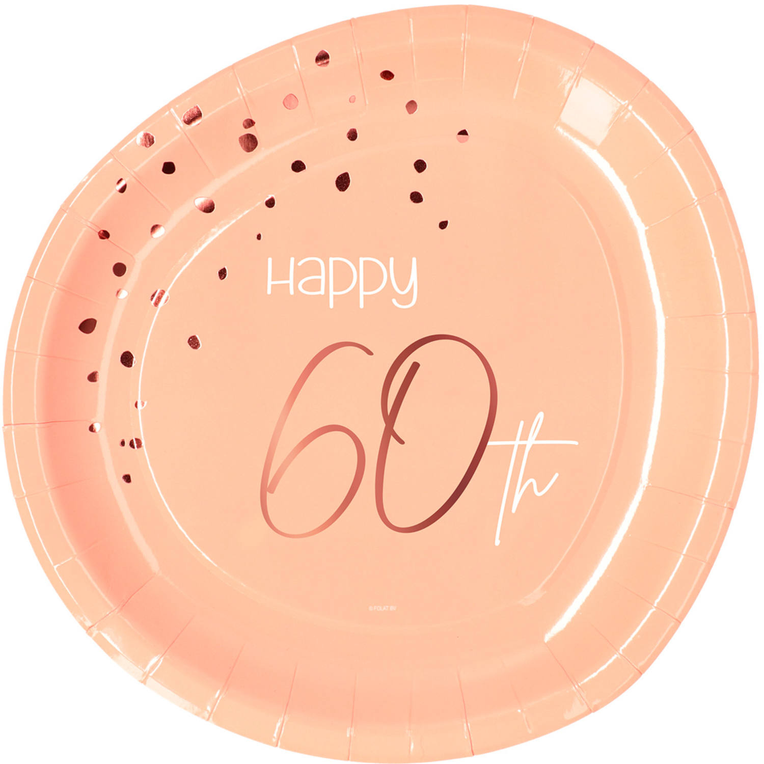 Paptallerkener 60 Års Lush Blush - 8 stk (23 cm) | 60 år Tallerkner - Temashop
