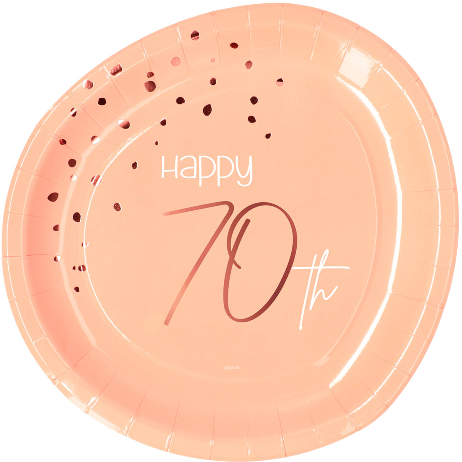 Paptallerkener 70 Års Lush Blush - 8 stk (23 cm) | 70 år Tallerkner - Temashop