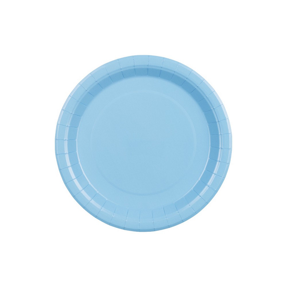Paptallerkener Lyseblå - 6 stk (23 cm) | Lyseblåt Tema Tallerkner - Temashop
