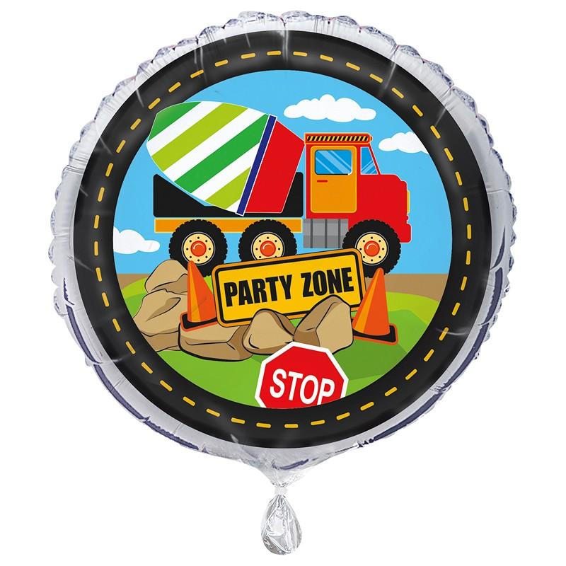 Party Zone Folieballon - 1 stk (45 cm) | Bygmester Folieballoner - Temashop