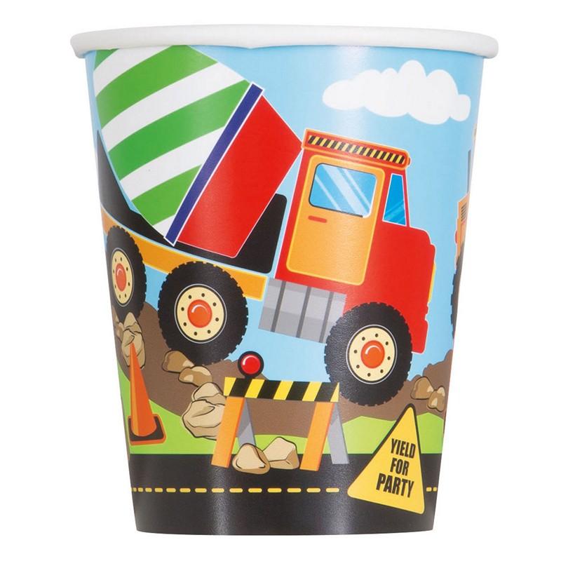 Party Zone Papkrus - 8 stk (260 ml) | Bygmester Krus - Temashop