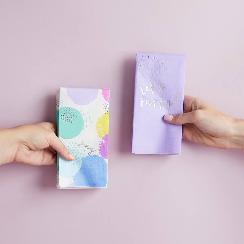 Pastel Pop Servietter - 20 stk (16,4 x 33 cm) - Temashop