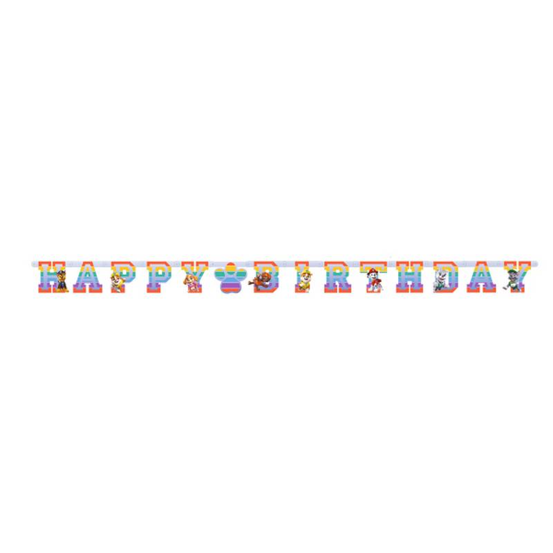 Paw Patrol Happy Birthday Guirlande - 1 stk (180 x 15 cm) | Paw Patrol Guirlander - Temashop