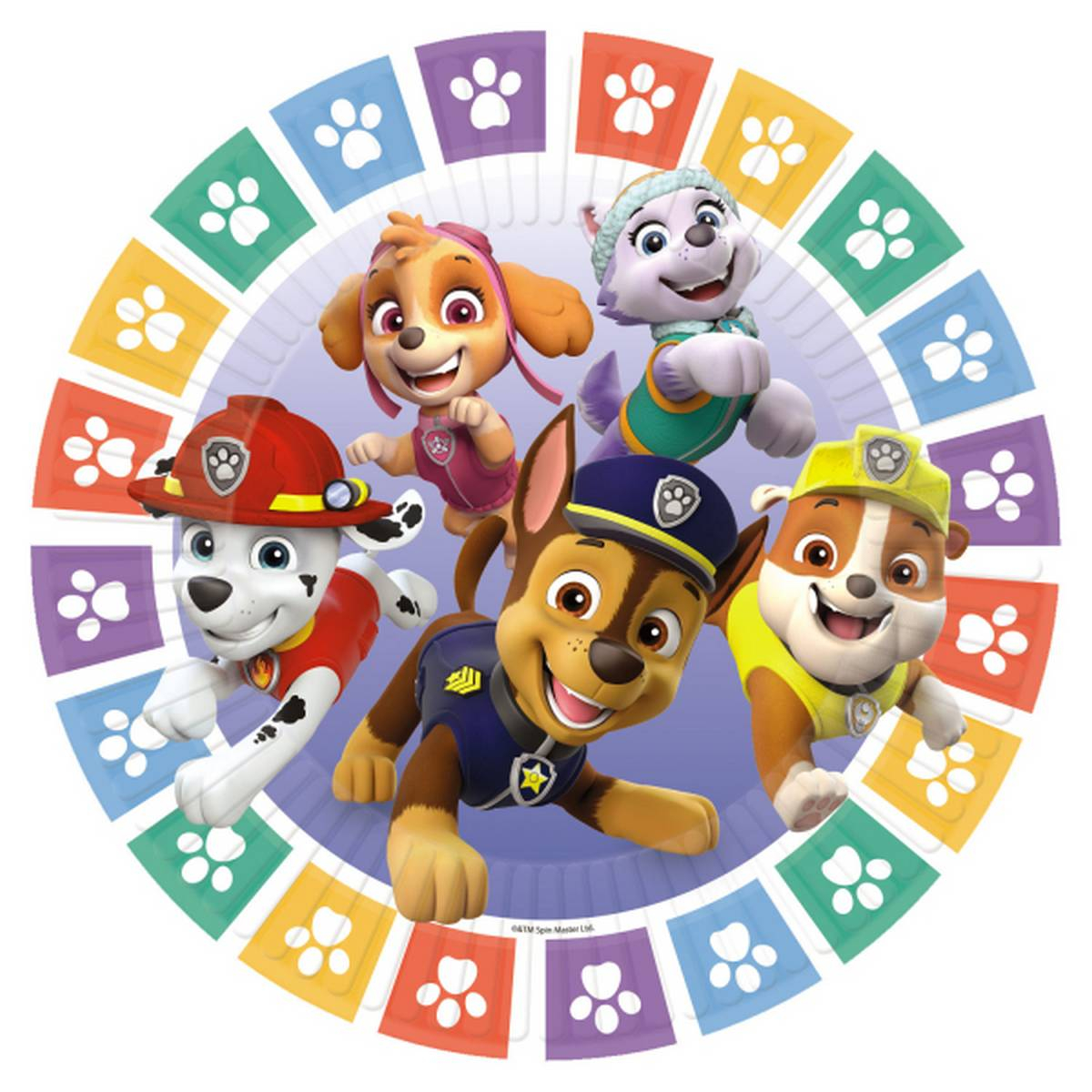 Paw Patrol Paptallerkener - 8 stk (23 cm) | Paw Patrol Tallerkner - Temashop