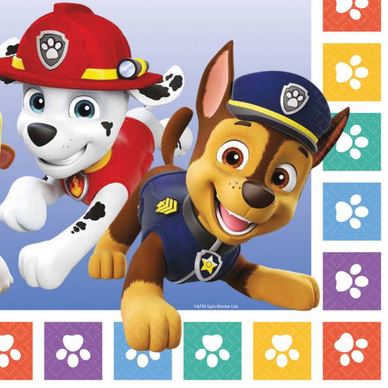 Paw Patrol Servietter - 16 stk (33 x 33 cm) | Paw Patrol Servietter - Temashop