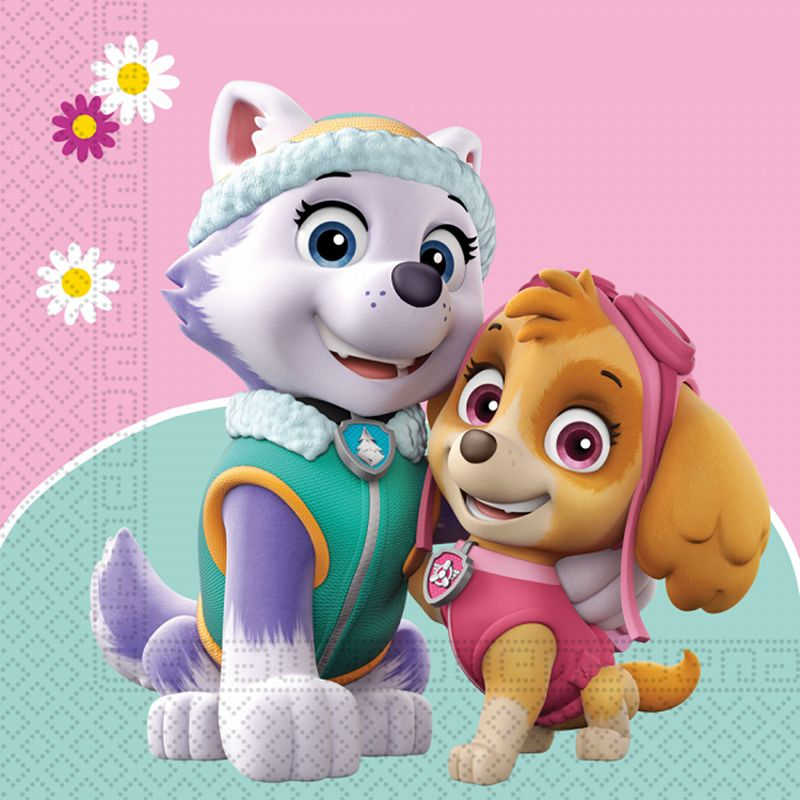 Paw Patrol Skye & Everest Servietter - 20 stk (33 x 33 cm) | Paw Patrol Servietter - Temashop