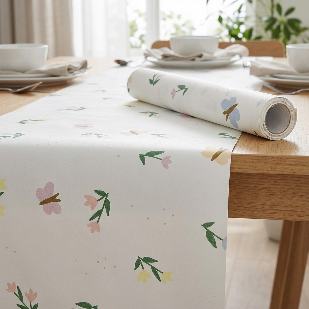Blomster & Sommerfugl Bordløber - 1 stk (40 x 500 cm) | Sommerfugl Bordløber - Temashop