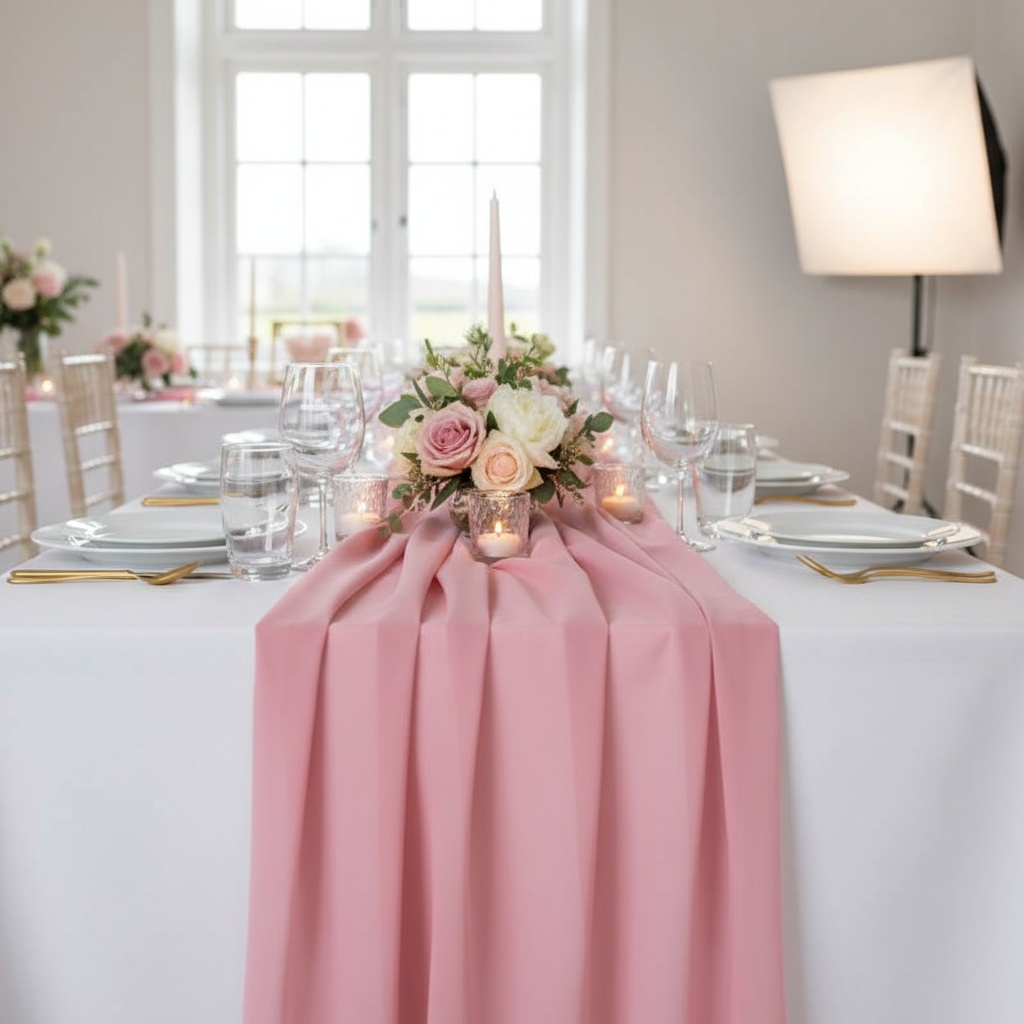 Chiffon Bordløber Rosa