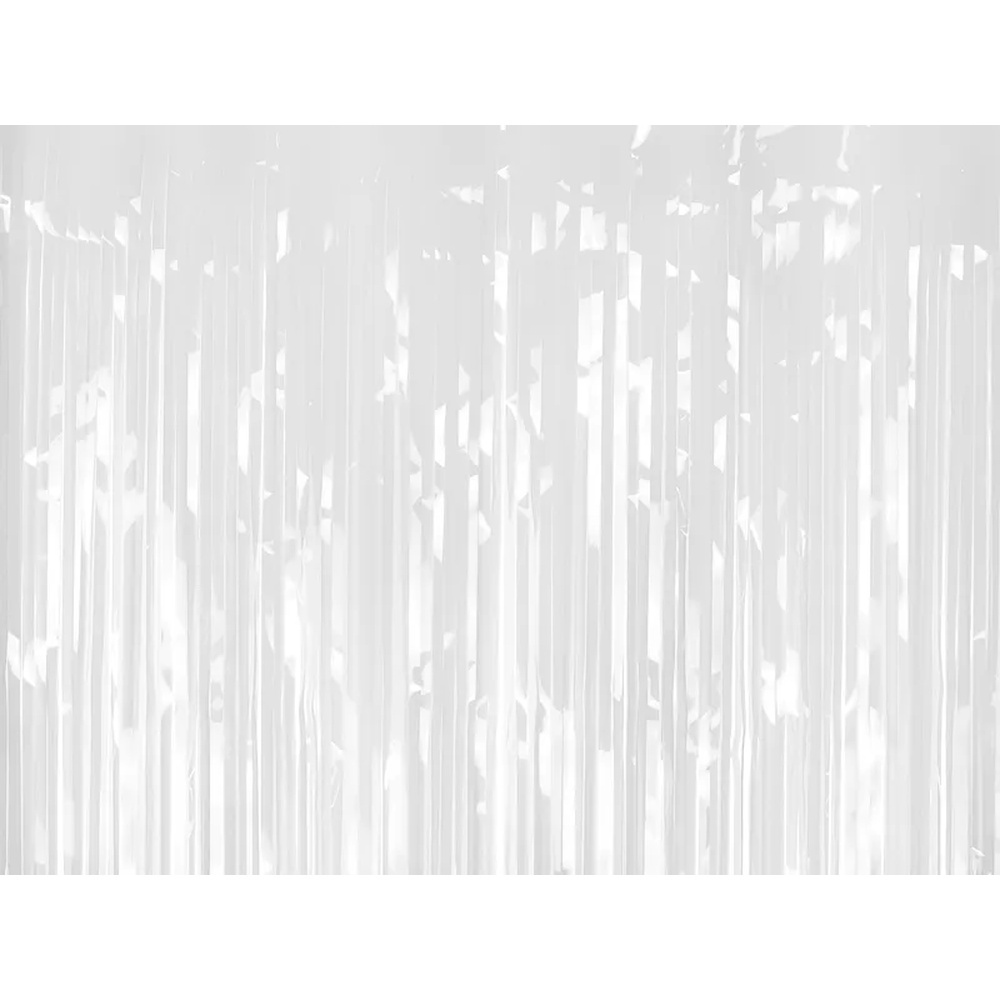 Glimmerforhæng Hvid - 1 stk (100 x 200 cm) | Hvidt tema Forhæng - Temashop