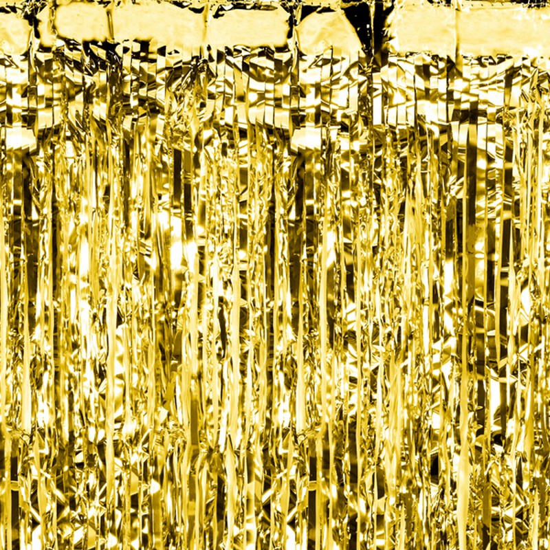 Glimmerforhæng Guld - 1 stk (100 x 200 cm) | Guld tema Vægbaggrunde - Temashop