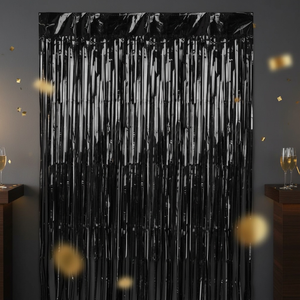 Forhæng Metallisk Sort