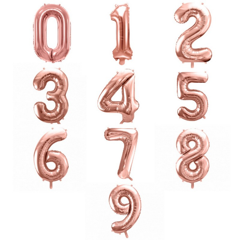 Kæmpe Tal Folieballon Rosaguld