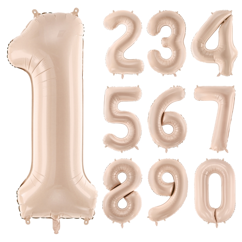 Tal Folieballon Mørk Beige 72 cm - 1 stk (72 cm) - Temashop