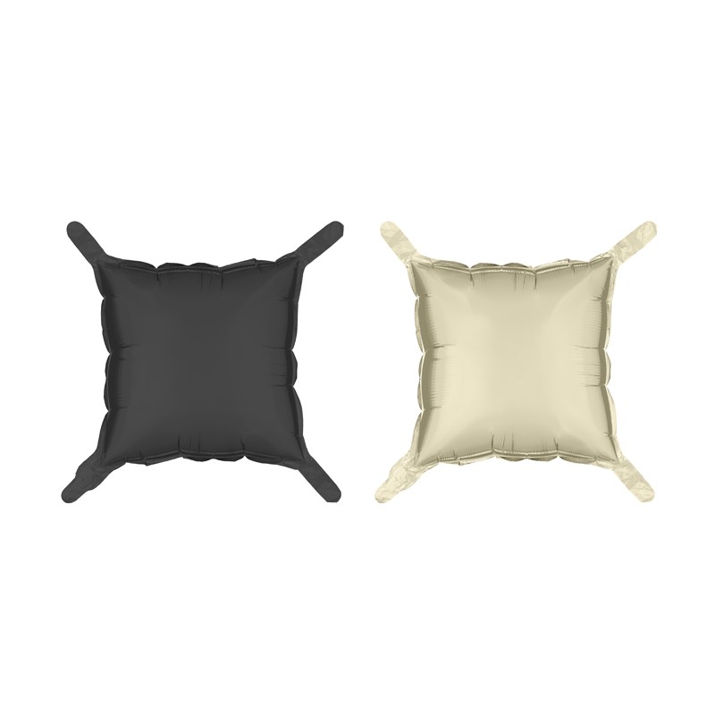 Firkant Folieballoner Sort/Beige