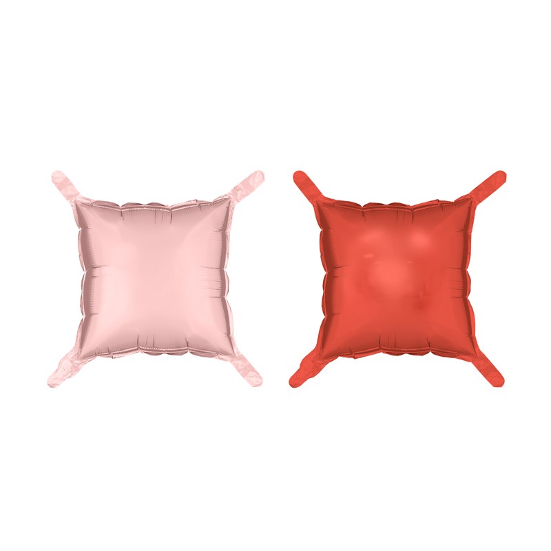 Firkant Folieballoner Lyserød/Rød