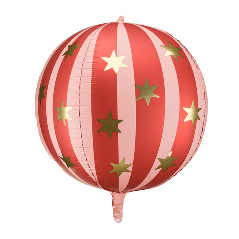 Stjerne Cirkus Folieballon Rød - 1 stk (50 cm) | Cirkus Folieballoner - Temashop