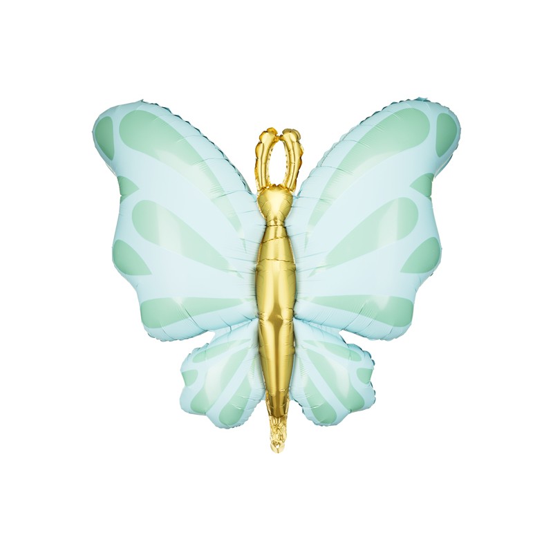 Sommerfugl Folieballon Mint - 1 stk (69 x 69 cm) | Sommerfugl Folieballoner - Temashop