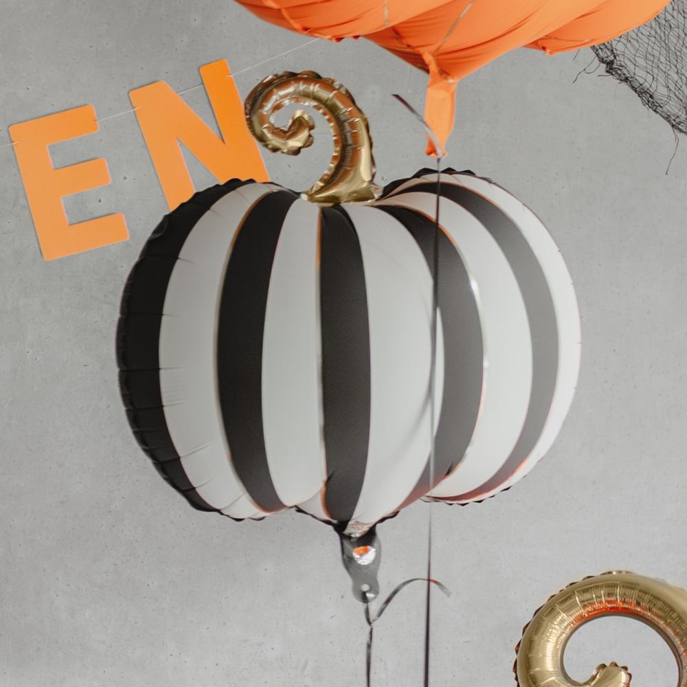 Græskar Folieballon Creme/Sort