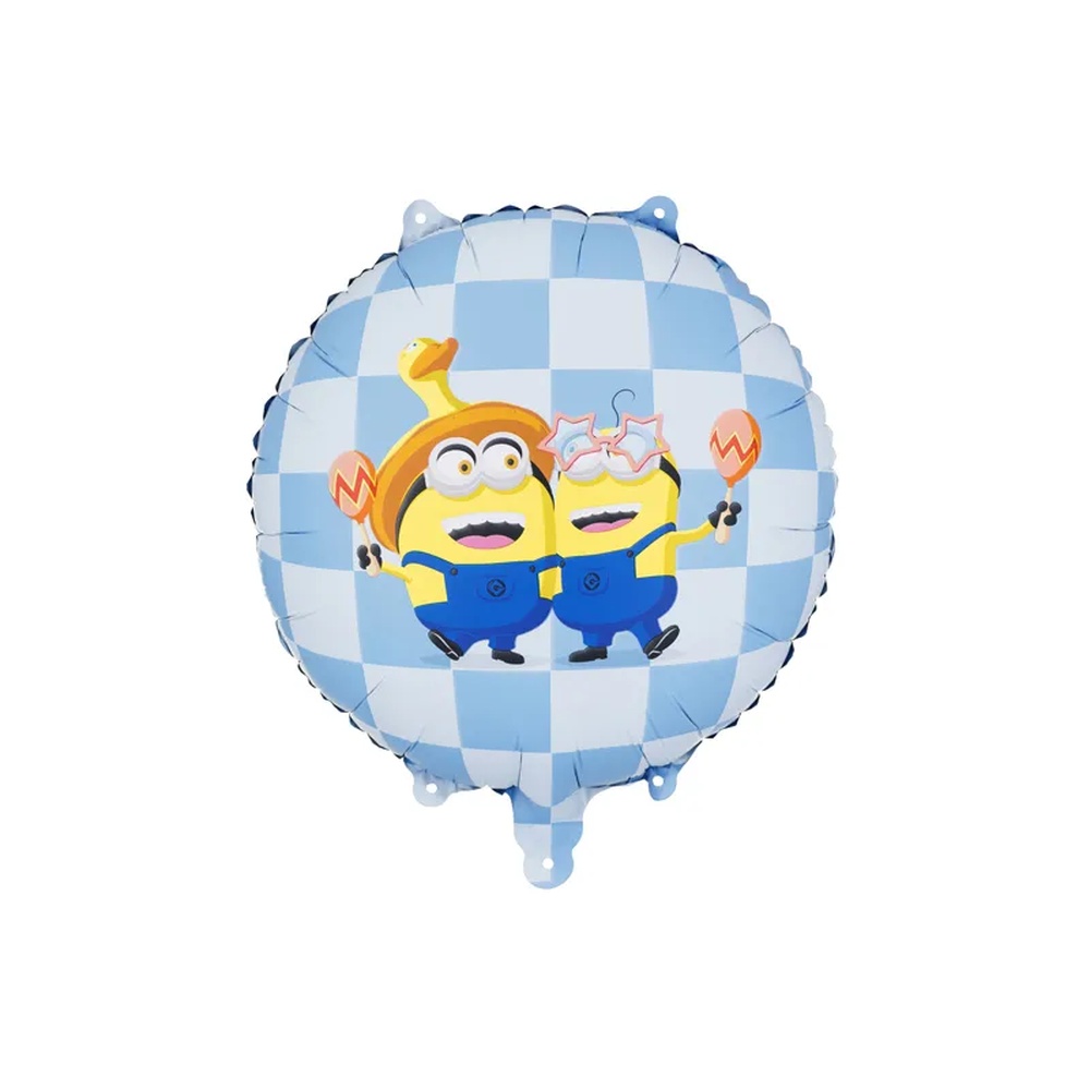 Minions Rund Folieballon - 1 stk (35 x 35 cm) | Minions Folieballoner - Temashop
