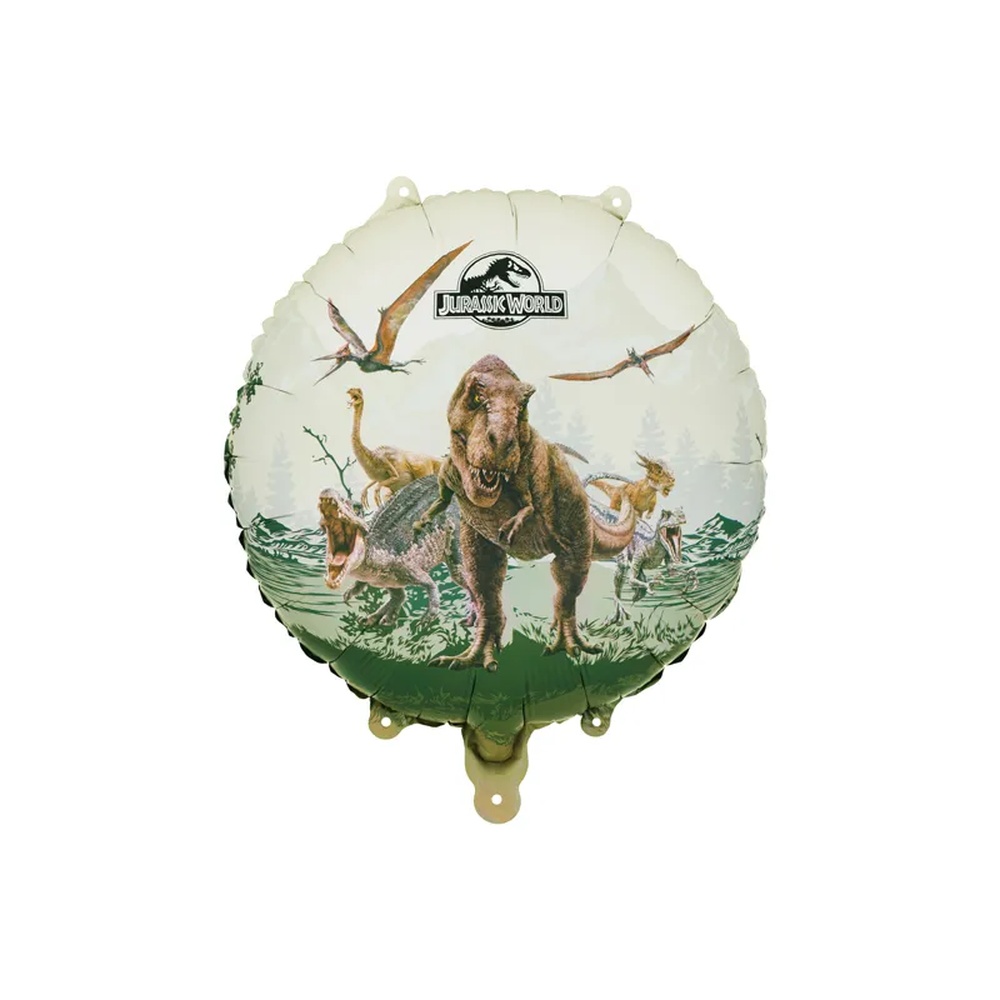 Jurassic World Rund Folieballon - 1 stk (35 x 35 cm) | Jurassic World Folieballoner - Temashop