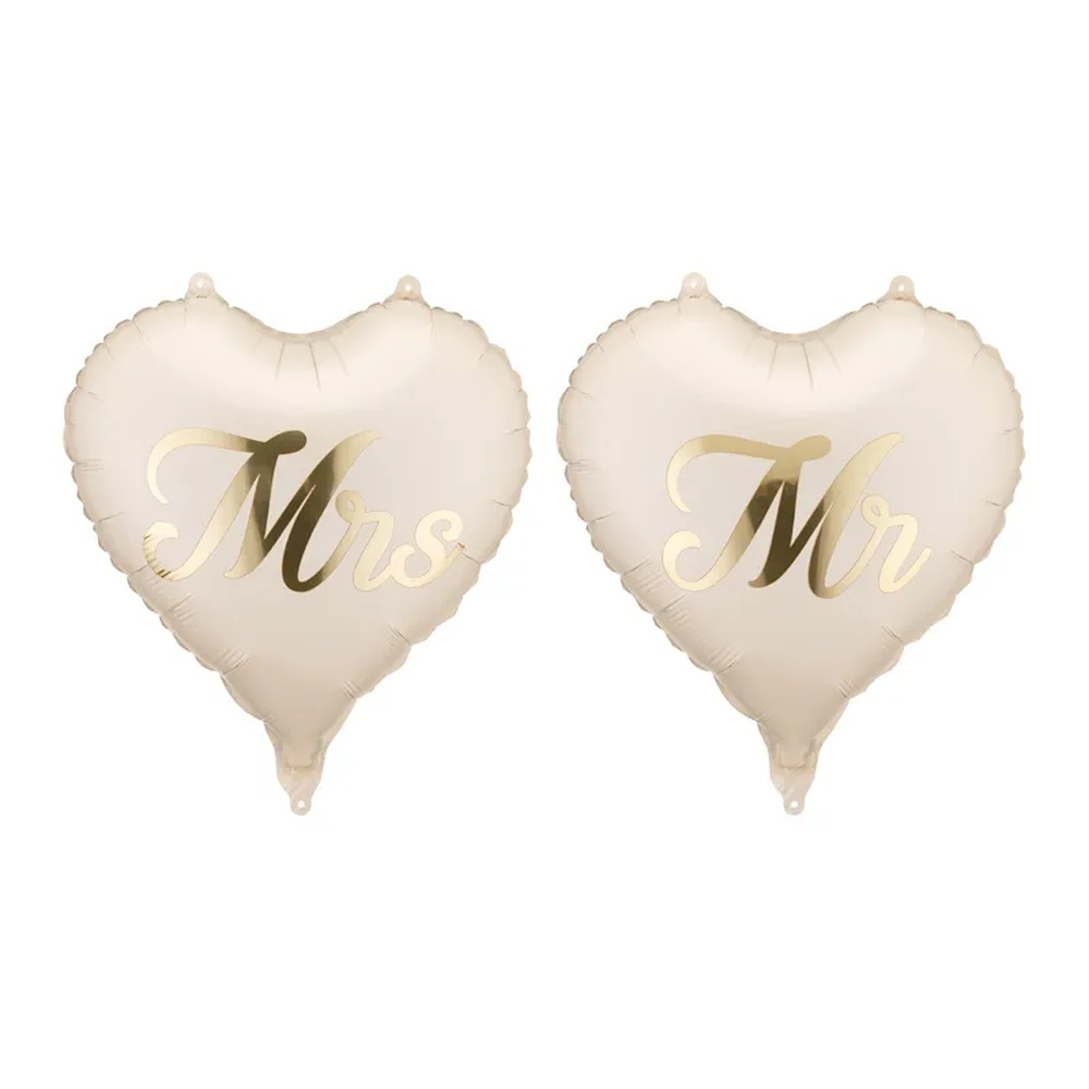 Mr & Mrs Folieballoner - 2 stk (45 cm) | Bryllup Folieballoner - Temashop