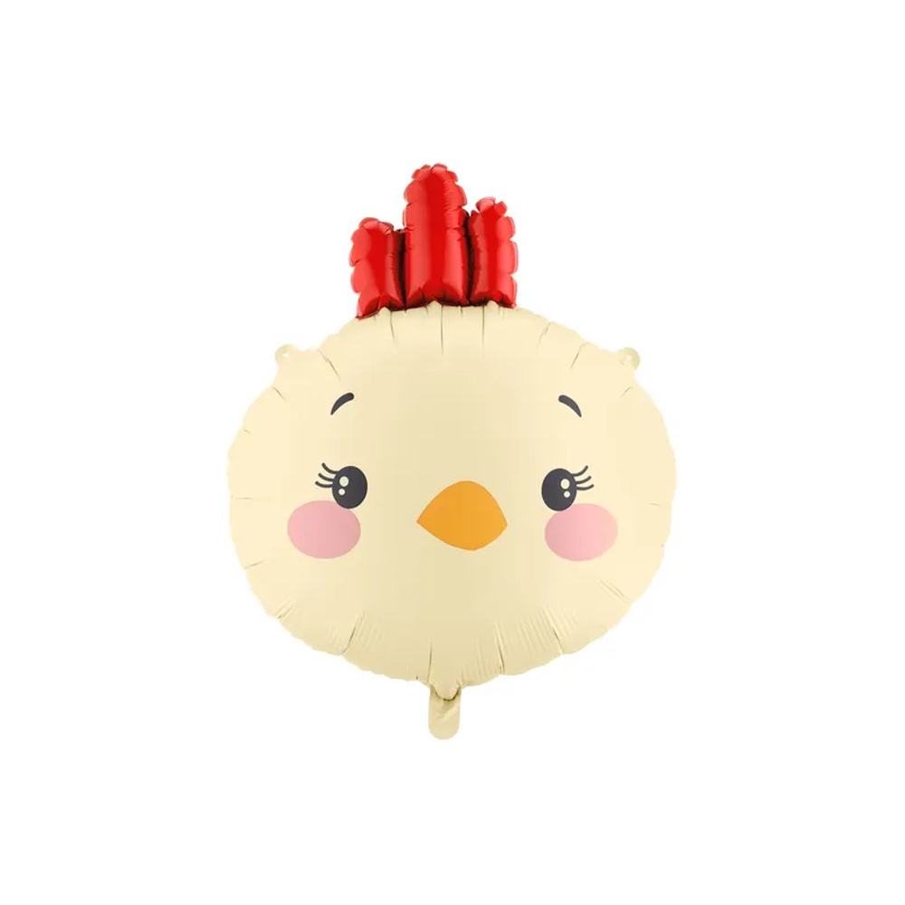 Kyllingehoved Folieballon - 1 stk (51 x 59 cm) | Kylling Folieballoner - Temashop