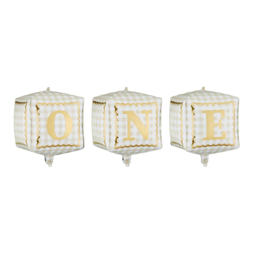 One Kube Folieballoner - 3 stk (34 x 36 cm) | 1 år Folieballoner - Temashop