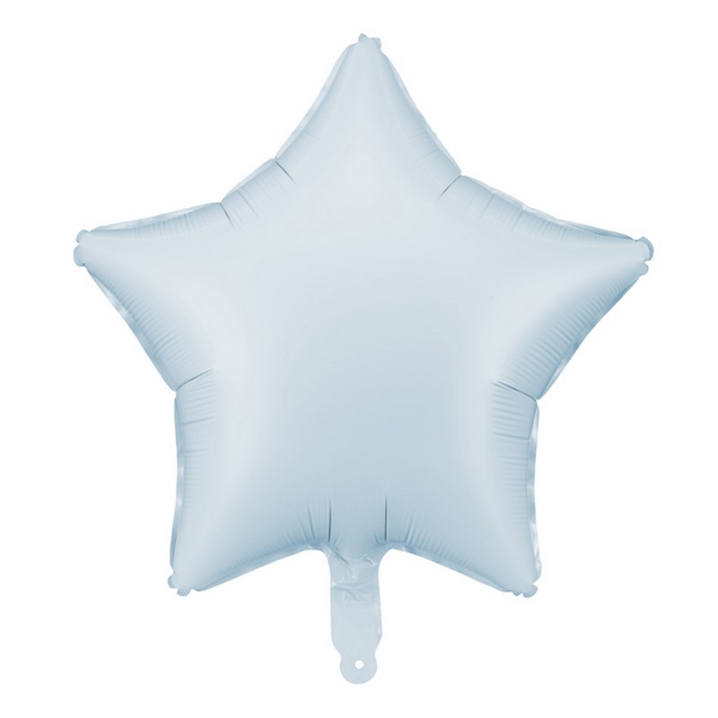 Stjerne Folieballon Mat Lyseblå - 1 stk (48 cm) | Lyseblåt Tema Folieballoner - Temashop