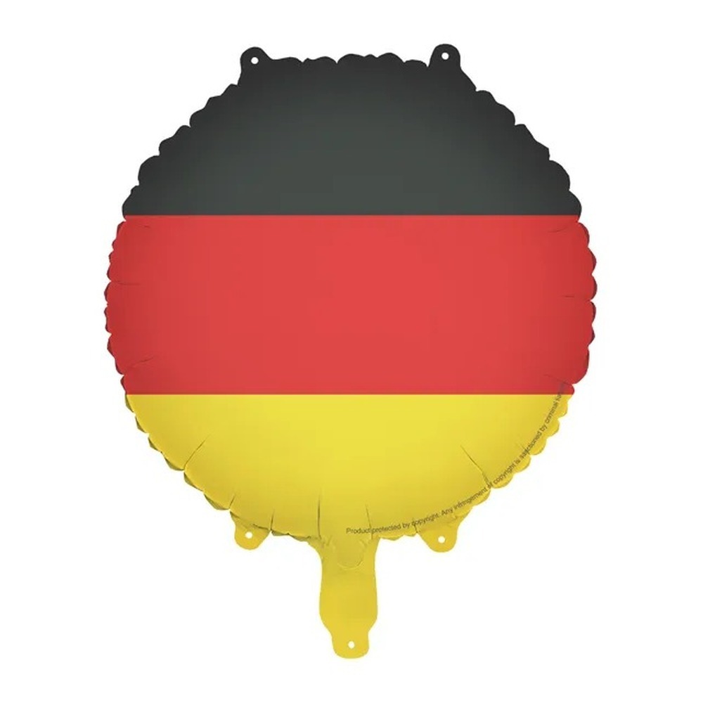 Rund Tyskland Flag Folieballon - 1 stk (Ø 35 cm) | Tyskland Folieballoner - Temashop
