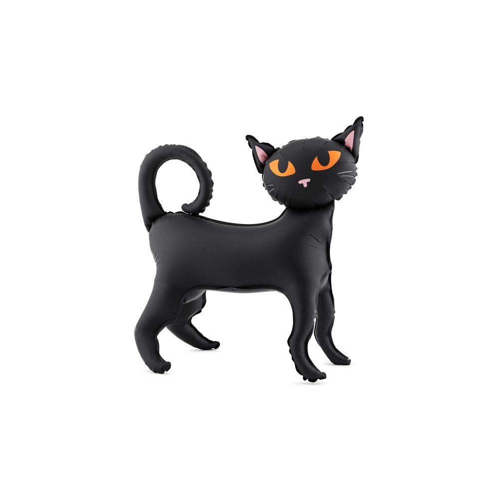 Kat Folieballon Sort - 1 stk (45 x 48 cm) | Kat Folieballoner - Temashop