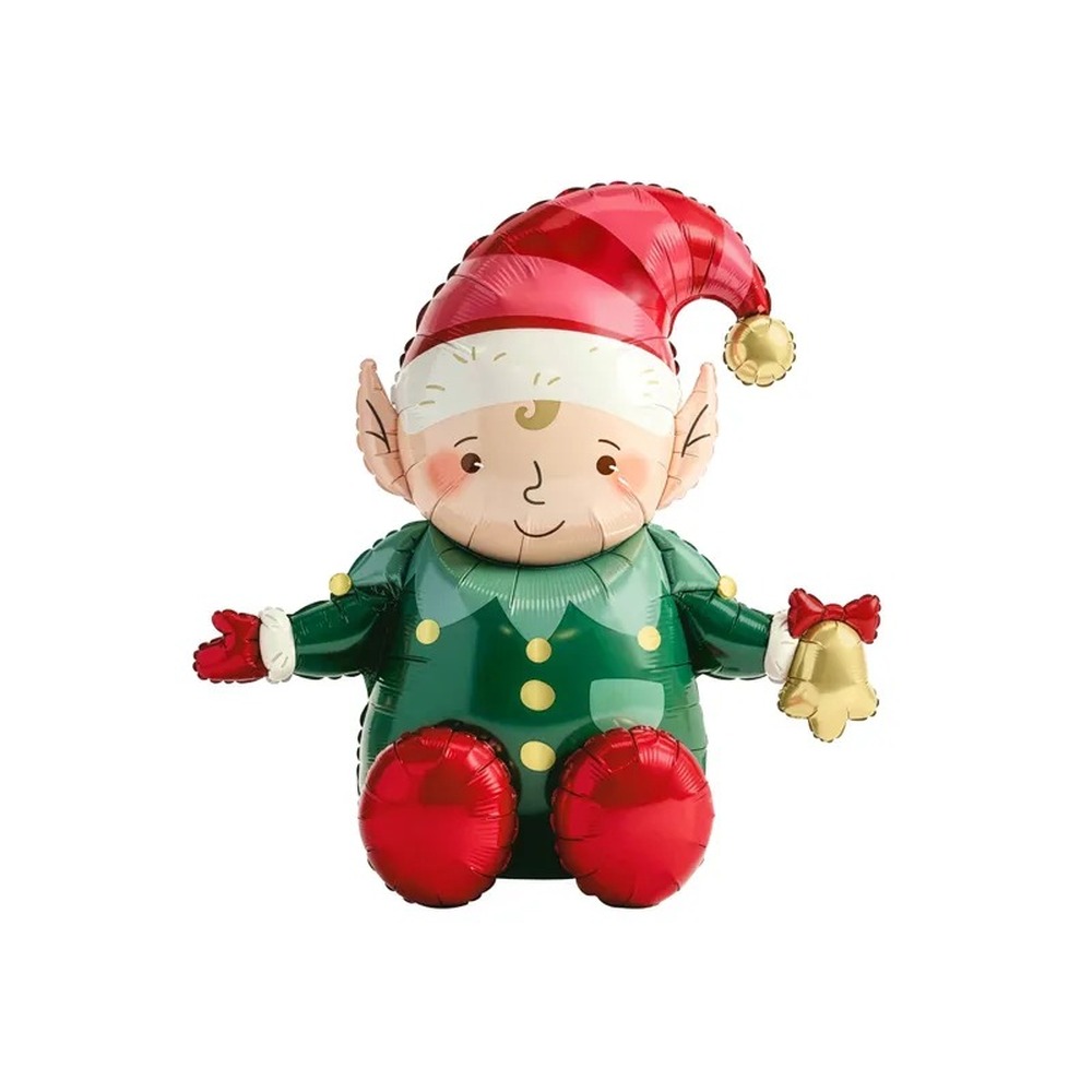 Elf Folieballon Grøn/Rød