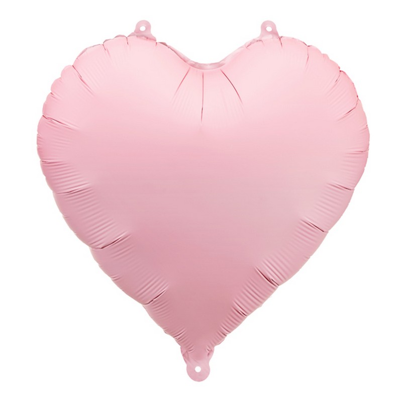 Hjerte Folieballon Mat Lyserød