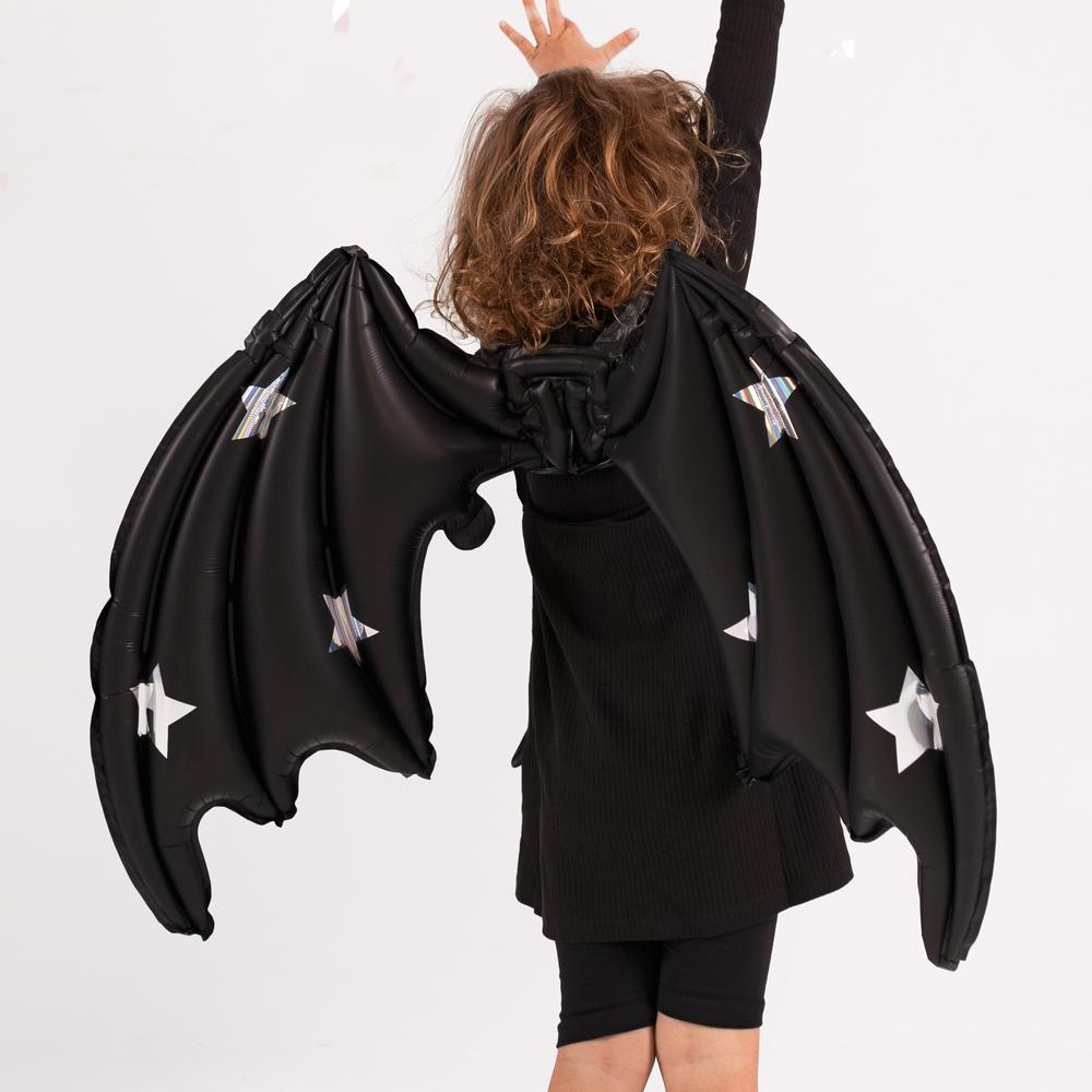 Flagermusvinger Folieballon Sort
