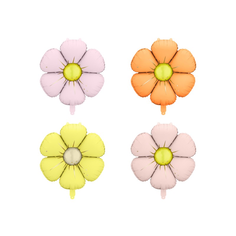 Daisy Folieballoner Lilla/Gul/Orange