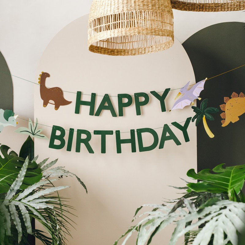 Dinosaur Happy Birthday Guirlande