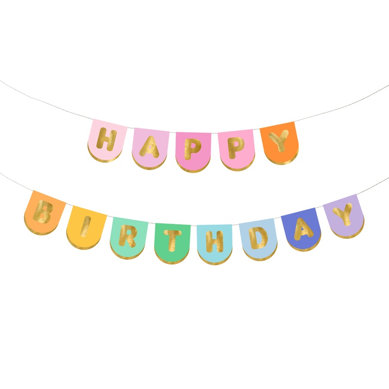 Happy Birthday Guirlande Farvemix