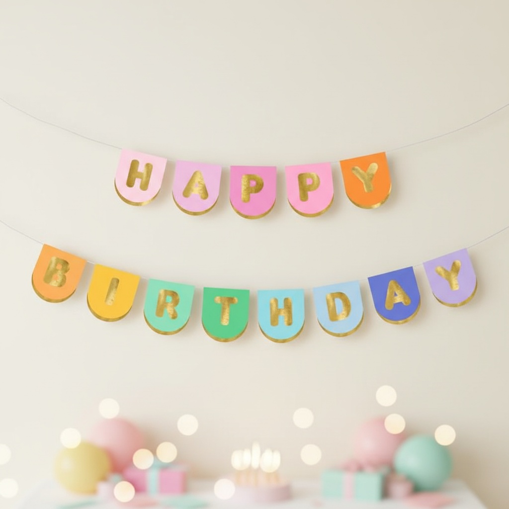 Happy Birthday Guirlande Farvemix