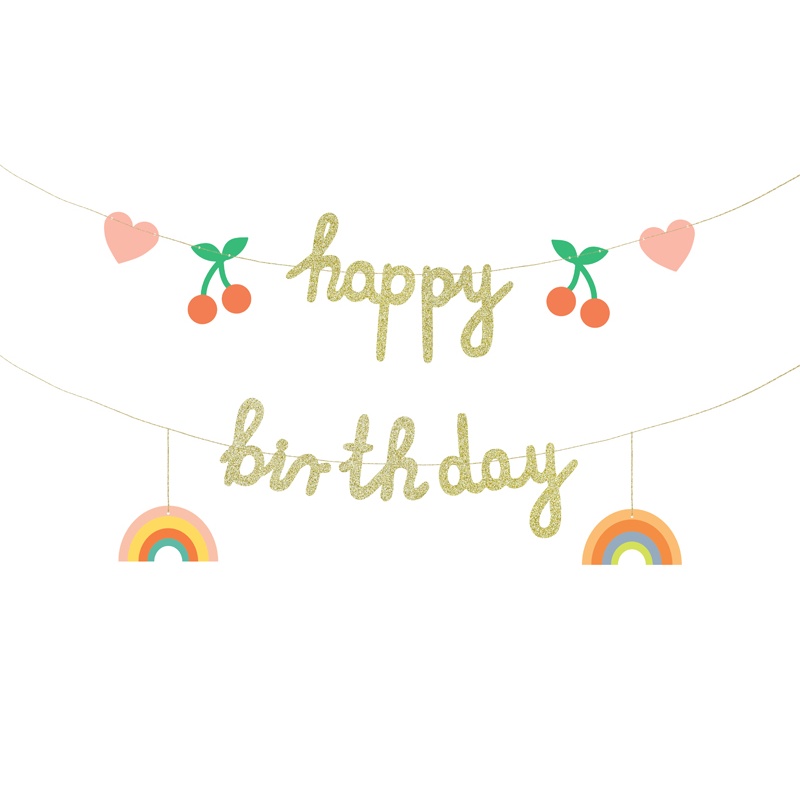 Happy Birthday Regnbue Guirlande
