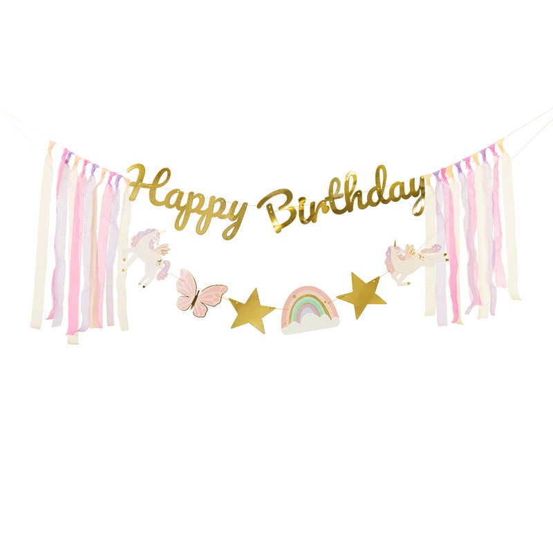 Happy Birthday Enhjørning Guirlande